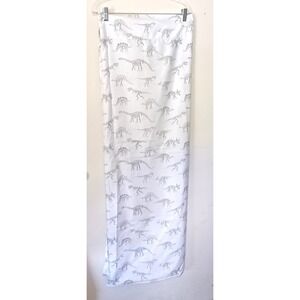 Your Zone Twin Flat Sheet White‎ Grey Dinosaur Skeleton Fossil Microfiber 66x96